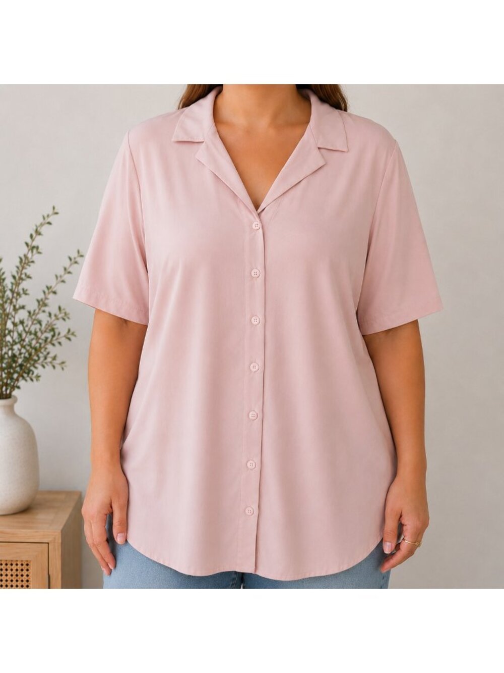 Kim & Co Pink Brazil Knit Button Up Top - XL
